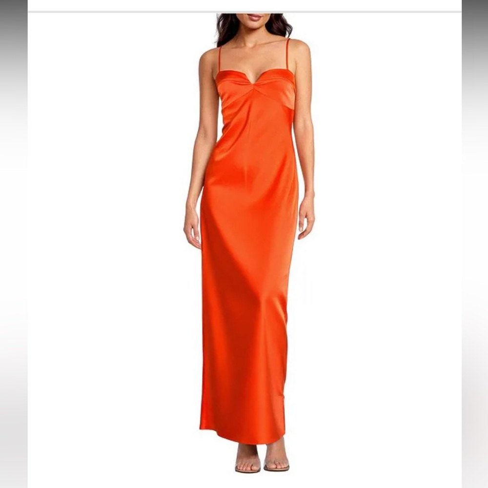 Diana Satin Slip Sweethear Neck Dress - Mandarin, 6